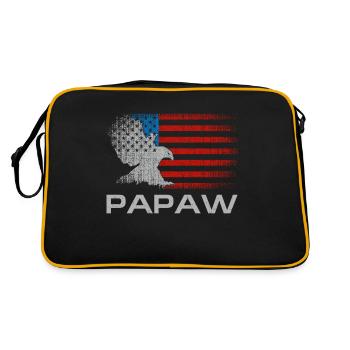 Papaw Fathers Day American Flag Grand-père drôle - Sac Retro - noir/or - Dos