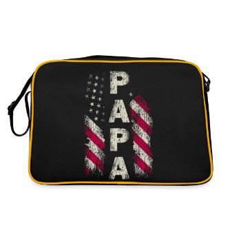Papa Grand-père Grand-papa drôle de petits-enfants - Sac Retro - noir/or - Dos