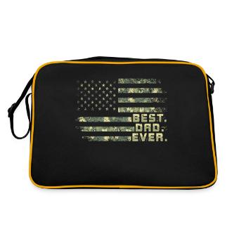 Papa Camo Drapeau américain Fête des pères Militaire pour - Sac Retro - noir/or - Dos