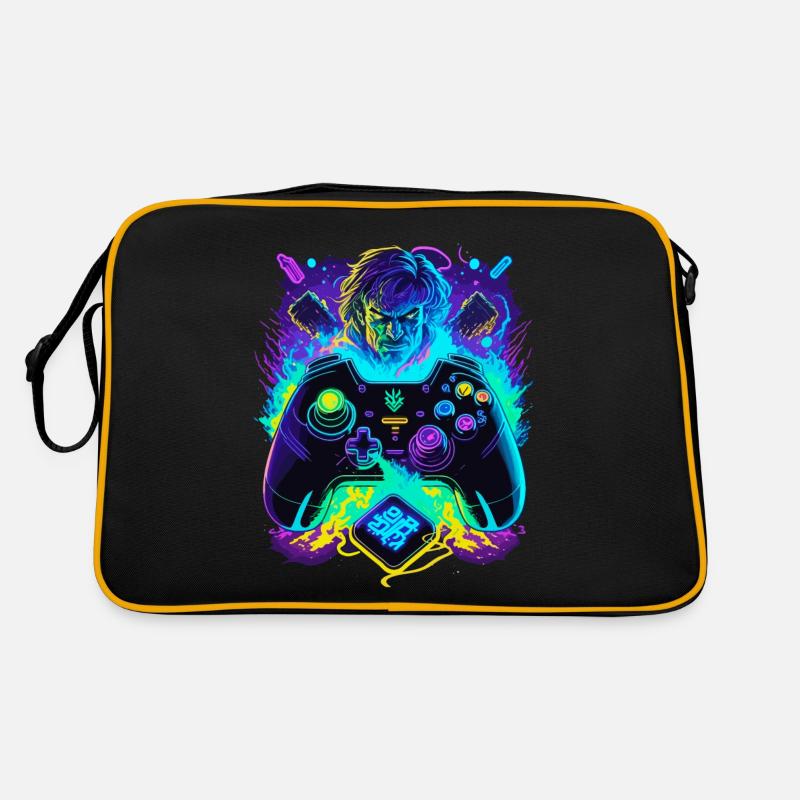 Neonfarben Graffiti Gamer Controller Retro Tasche