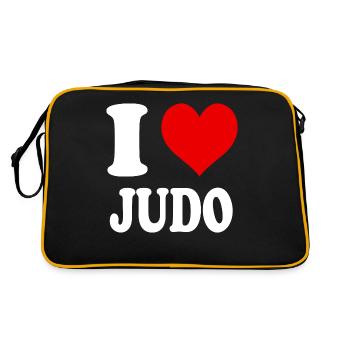 I Love Judo Heart Funny Witty - Retro Bag - black/gold - Back