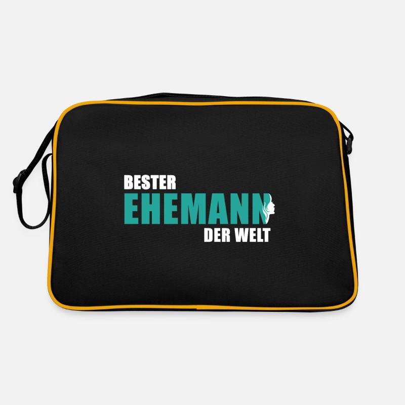 Bester Ehemann der Welt - Retro Tasche - Schwarz/Gold