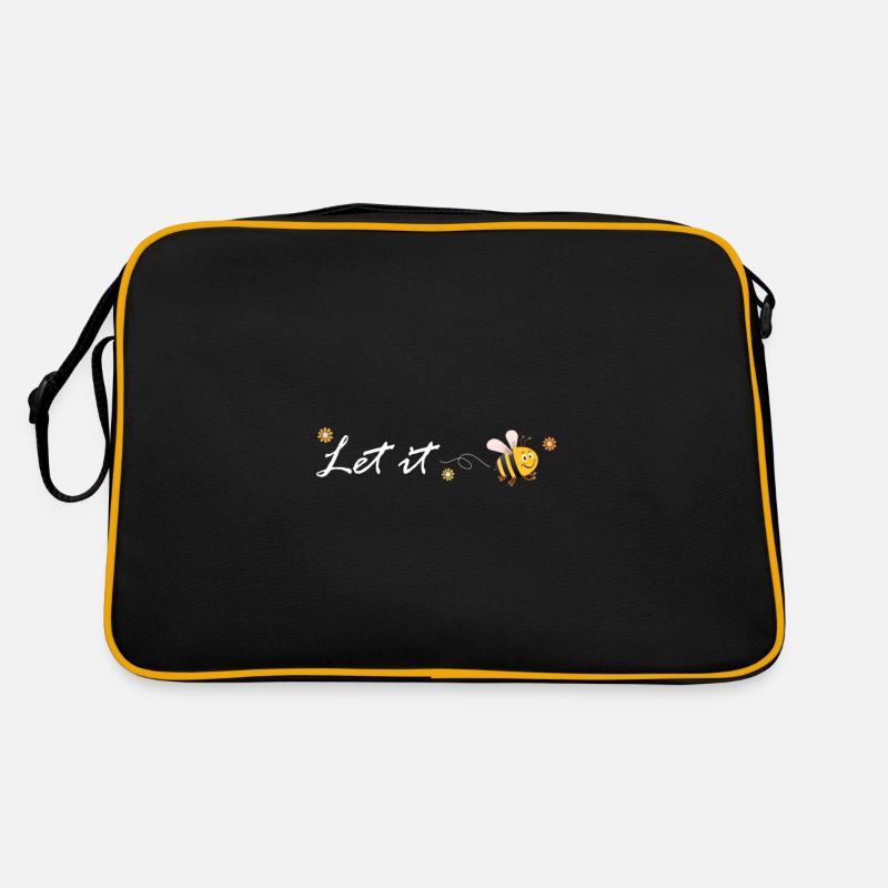 Let it Be Bee Biene - Retro Tasche - Schwarz/Gold