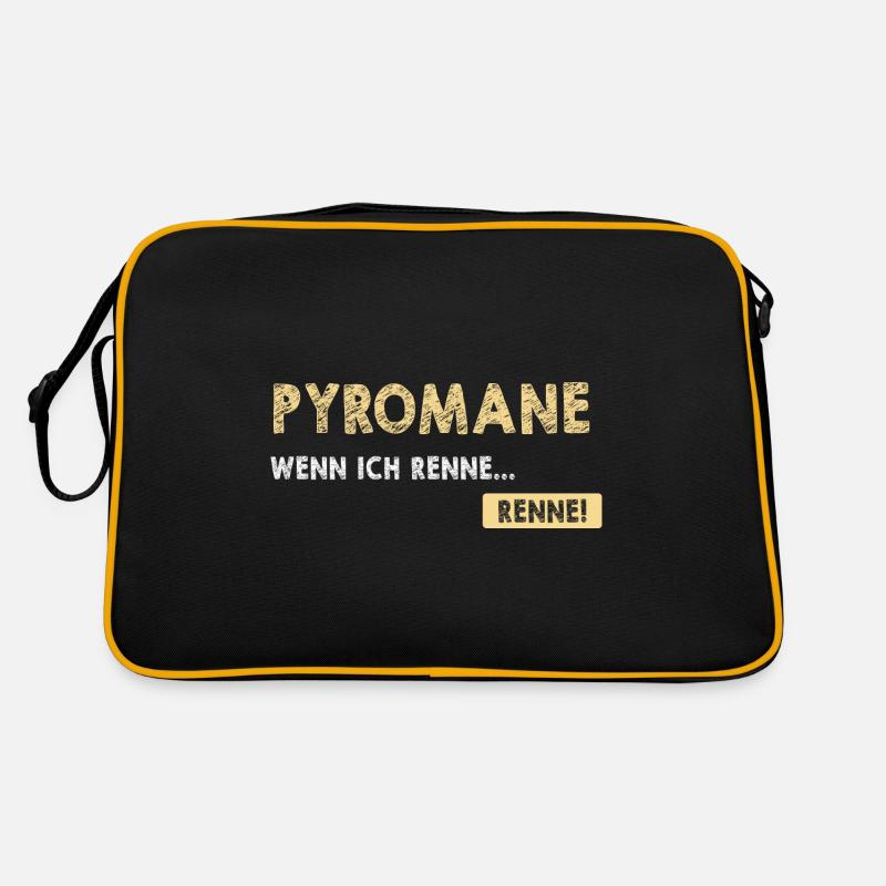 Pyromane Wenn Ich Renne Renne! Pyrotechniker Retro Tasche