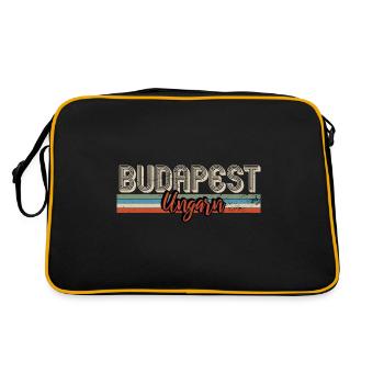 Budapest Ungarn - Retro Tasche - Schwarz/Gold - Hinten