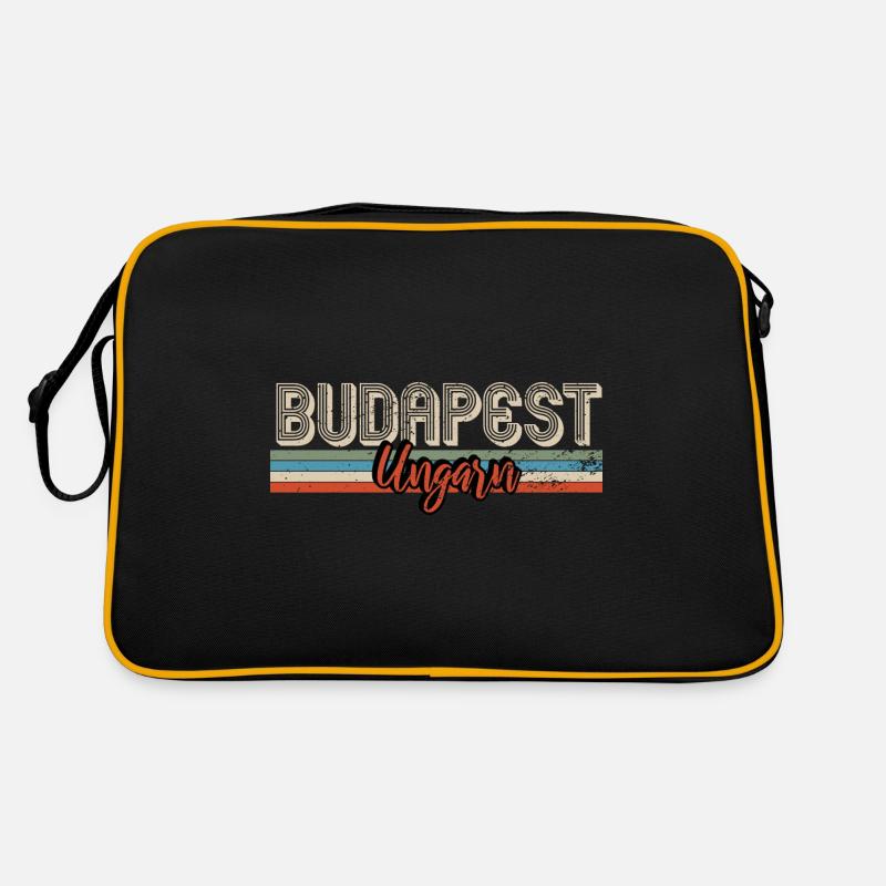 Budapest Ungarn - Retro Tasche - Schwarz/Gold