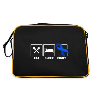 Mangez la lutte contre le sommeil bleu foncé ruban cancer du côlon - Sac Retro - noir/or - Dos