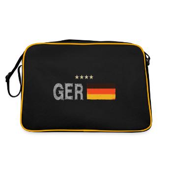 Deutschland Fußball Fan Trikot Flagge GER - Retro Tasche - Schwarz/Gold - Hinten