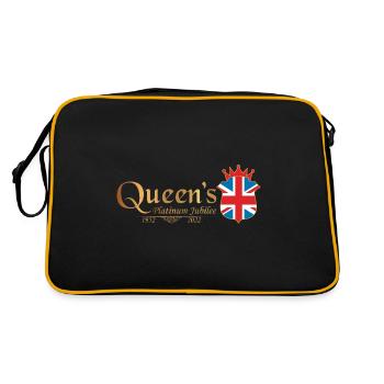 British Queen Monarchy Platinum Jubilee 70th yr - Retro Bag - black/gold - Back