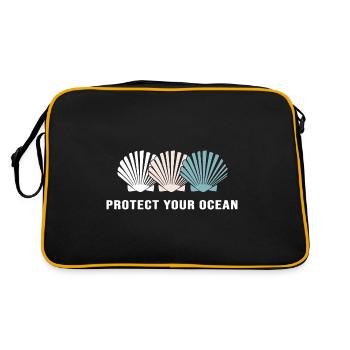 mer protection de l’environnement changement climatique sauver l’océan - Sac Retro - noir/or - Dos