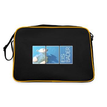 eisbader eisbär winterschwimmen kneipp kältebad - Retro Tasche - Schwarz/Gold - Hinten