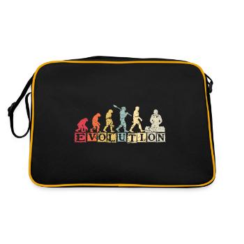 Evolution of man DJ Techno Vinyl Retro Vintage - Retro Bag - black/gold - Back