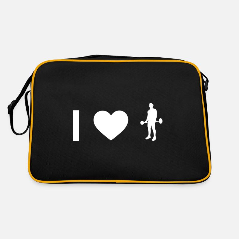 I cœur et forme physique - - Sac Retro - noir/or