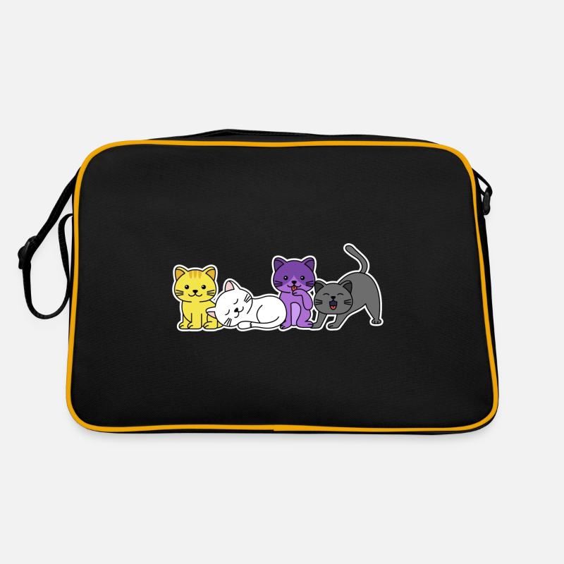 Conception de chat drapeau non binaire pour les fiers Enbys Sac Retro