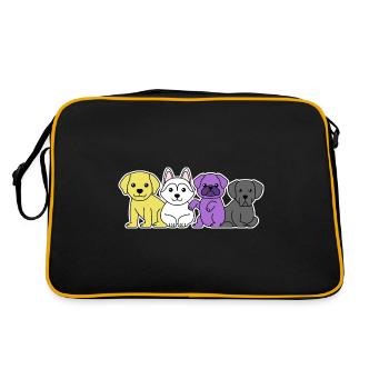 Nichtbinäres Flaggenhund-Design für stolze Enbys - Retro Tasche - Schwarz/Gold - Hinten