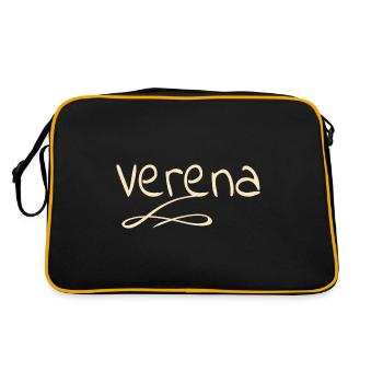 Vorname Verena - Retro Tasche - Schwarz/Gold - Hinten