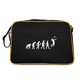 Lustige Volleyball Evolution Volleyball Spieler - Retro Tasche - Schwarz/Gold - Hinten
