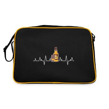 Whiskey Herzschlag EKG Elektrokardiogramm - Retro Tasche - Schwarz/Gold - Hinten