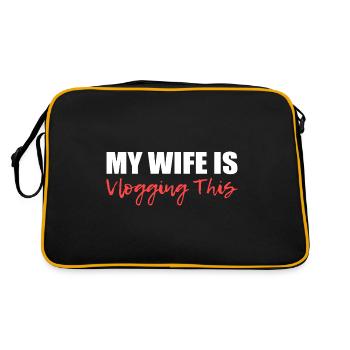 My wife Vlagging. Supporting husband Gesch - Retro Bag - black/gold - Back