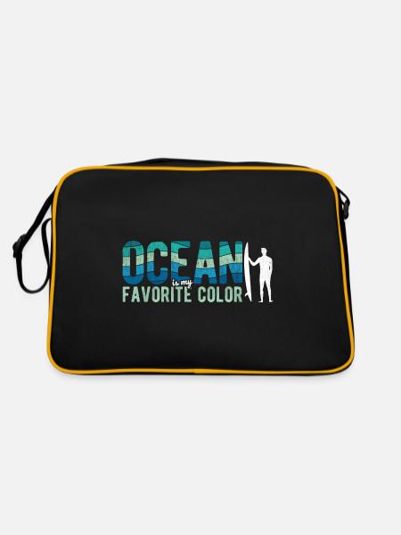 Surfen Wellenreiten Für Surfing - Retro Tasche - Schwarz/Gold
