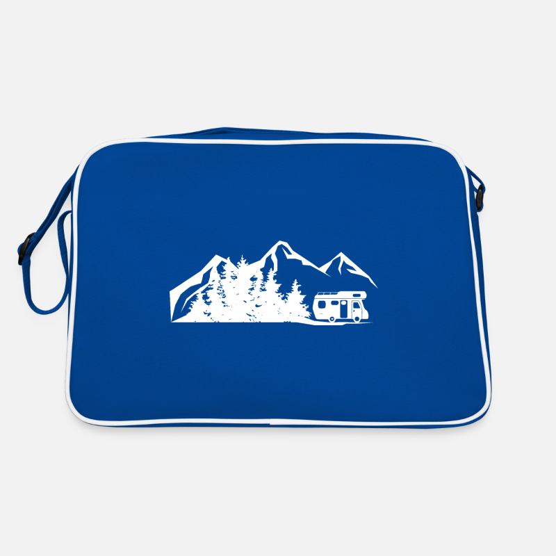 Berg - Bäume - Camping Van - Retro Tasche