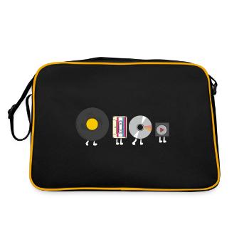 Entwicklung des Audioplayers - Retro Tasche - Schwarz/Gold - Hinten