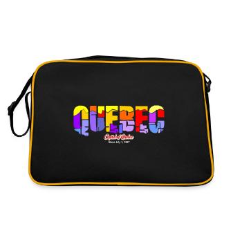 Quebec City - Hauptstadt von Quebec Kanada - Retro Tasche - Schwarz/Gold - Hinten