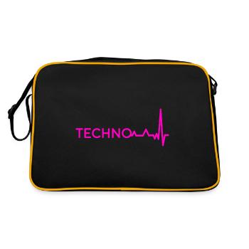 Techno Musik Dance Club Electronic Underground Rav - Sac Retro - noir/or - Dos