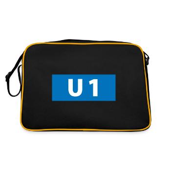 Ligne de métro Hambourg U1 Souvenir Souvenir Cadeau - Sac Retro - noir/or - Dos