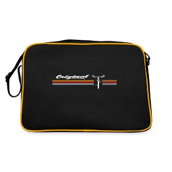Fahrrad Rennrad Retro Design - Retro Tasche - Schwarz/Gold - Hinten