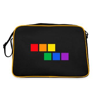 lgbt regenbogen proud human lgbtq - Retro Tasche - Schwarz/Gold - Hinten
