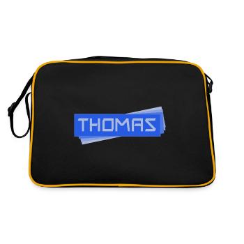 Name tag Thomas - Retro Bag - black/gold - Back