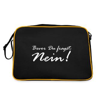 Bevor Du fragst: NEIN! - Retro Tasche - Schwarz/Gold - Hinten