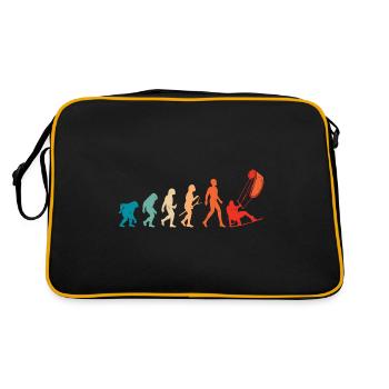 Kiteboarding Evolution Kiteboarder Kitesurfer - Retro Tasche - Schwarz/Gold - Hinten