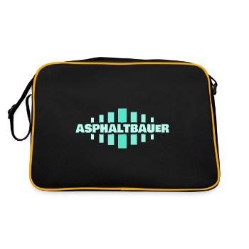 Geschenk für Asphaltbauer - Retro Tasche - Schwarz/Gold - Hinten