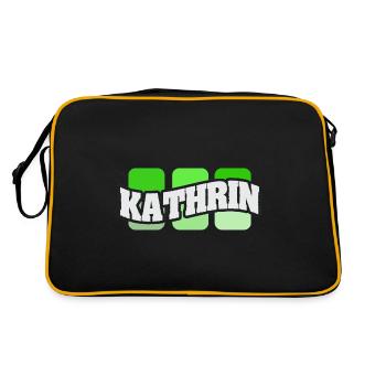 Name Kathrin - Retro Bag - black/gold - Back