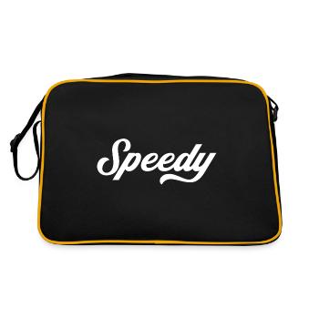 Schnell in Weiß - Schnell - Retro Tasche - Schwarz/Gold - Hinten
