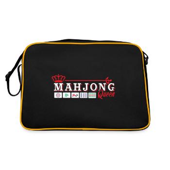Mahjong queen - cool mahjong gift - Retro Bag - black/gold - Back