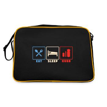Eat sleep kubb - kubb yard game player - Retro Bag - black/gold - Back
