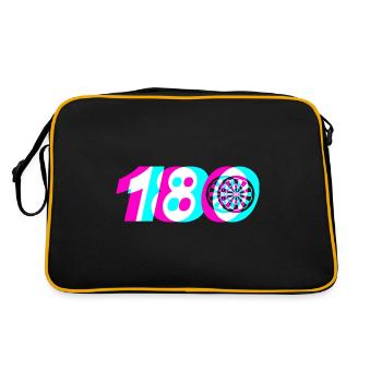 Dartgeschenke Dartprofi Steel Darts Bullseye 180 - Retro Tasche - Schwarz/Gold - Hinten