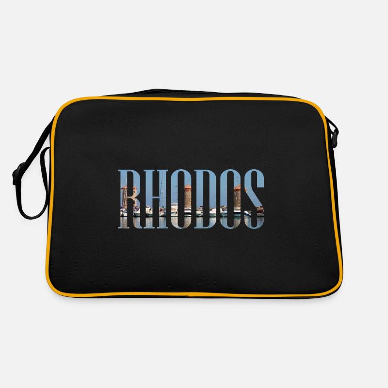 Rhodos Urlaub mit Strand, Windmühlen Griechenland Retro Tasche