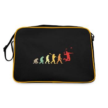 Evolution Badminton Geschenk für Badmintonspieler - Retro Tasche - Schwarz/Gold - Hinten