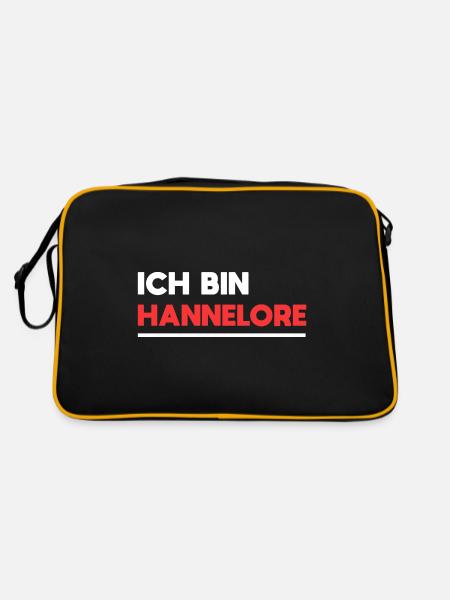 Hannelore Name Spruch für stolze Hannelores - Retro Tasche - Schwarz/Gold - Hinten