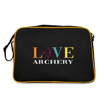 Archery archer bow and arrow target - Retro Bag - black/gold - Back