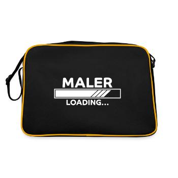 Maler Spruch Lackierer Lustiges Maler Geschenk - Retro Tasche - Schwarz/Gold - Hinten
