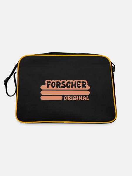 Forscher als Beruf - Retro Tasche - Schwarz/Gold - Hinten