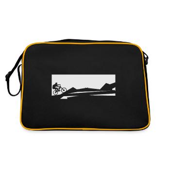 Cross Country Bike mit Radfahren auf E MTB Biker - Retro Tasche - Schwarz/Gold - Hinten
