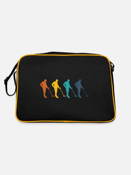Metal detecting retro metal detector treasure - Retro Bag - black/gold - Back
