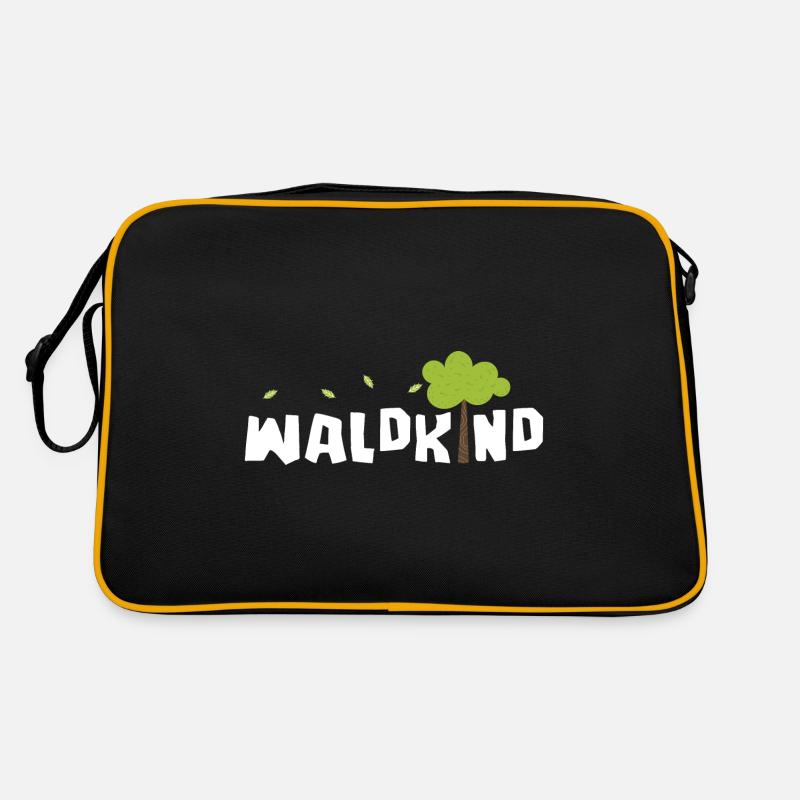 Waldkind - Retro Tasche - Schwarz/Gold