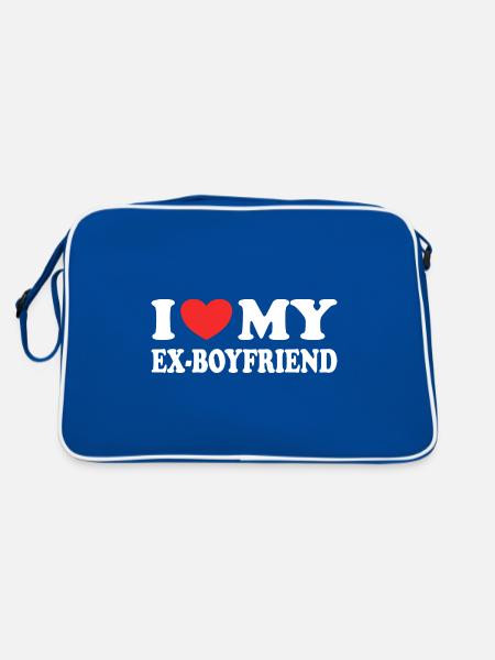 I love my ex-boyfriend funny Valentine's Day gift - Retro Bag - blue/white - Back